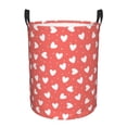 thumbnail image 1 of DouZhe Grands Paniers à Linge Pliables Étanches, Imprimés Rouges Dessinés à la Main Circular Hamper avec Poignées, 1 of 6