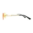 thumbnail image 3 of 90s Classic OG Rapper Rimless Pop Color Lens Sunglasses Gold Orange, 3 of 4