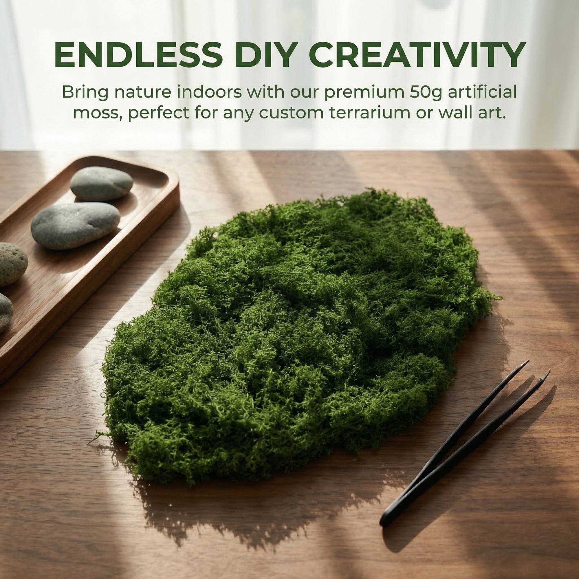 Unique Bargains Artificial Moss Fiber Realistic Grass for Fairy Garden in 50 g Dark Green