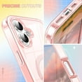 thumbnail image 3 of for iPhone 16 Case Magnetic, [Compatible with Magsafe] Built-in Screen Protector Shockproof Dustproof Crystal Clear Anti-Scratch Folio Flip Phone Case for iPhone 16, Pink, 3 of 6