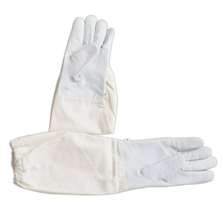 

Children Goatskin Leather Beekeeper s Glove with Long Canvas Sleeve & Elastic Cuff