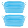 thumbnail image 2 of 2 Pcs Fryer Silicone Liner Heat Resistant Easy Cleaning Reusable Fryer Basket with Handles Blue, 2 of 9