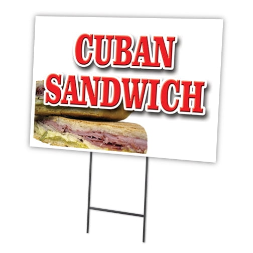 SignMission C-1216-DS-Cuban Sandwich 12 x 16 in. Cuban Sandwich Yard Sign & Stake