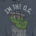 thumbnail image 2 of Sesame Street Oscar The OG Unisex Adult Pull-Over Heather Hoodie, Navy Heather, Large, 2 of 3