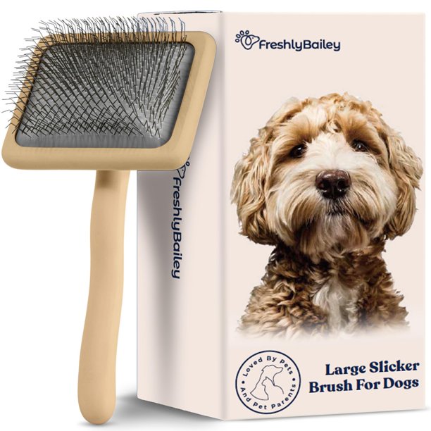 Cepillo para perros Doodle Slicker - Perfecto para el mantenimiento del cabello Goldendoodle y Poodle - Razas de cabello medio a largo - Desenreda el cepillo y pelusa como un profesional - Goldendoodl