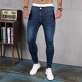 thumbnail image 2 of Cathalem Men's High Waist Straight Fit Stretch Jeans Legendary Regular Boot Jean,Dark Blue S, 2 of 5