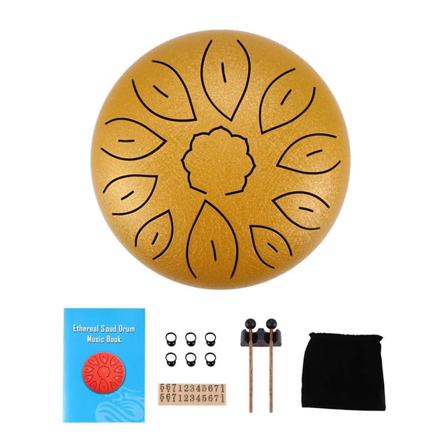 Inteprter Tongue Drum 11 Tone 6inch Delicate Beautiful Tank-Drum Set Cables de audio/vídeo Numero 3