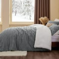 thumbnail image 4 of Fluffy Queen Comforter Set - Super Soft Sherpa Grey Comforter for Queen Size Bed, Luxury Warm Bedding Set for Winter, Fuzzy Bed Set 3 Pieces (1 Comforter, 2 Pillowcases), 4 of 7