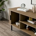thumbnail image 2 of Mid-Century Modern Media Console, Tambour TV Stand with Storage Cabinet and Shelf for 70" TVs, Walnut Brown, 2 of 10