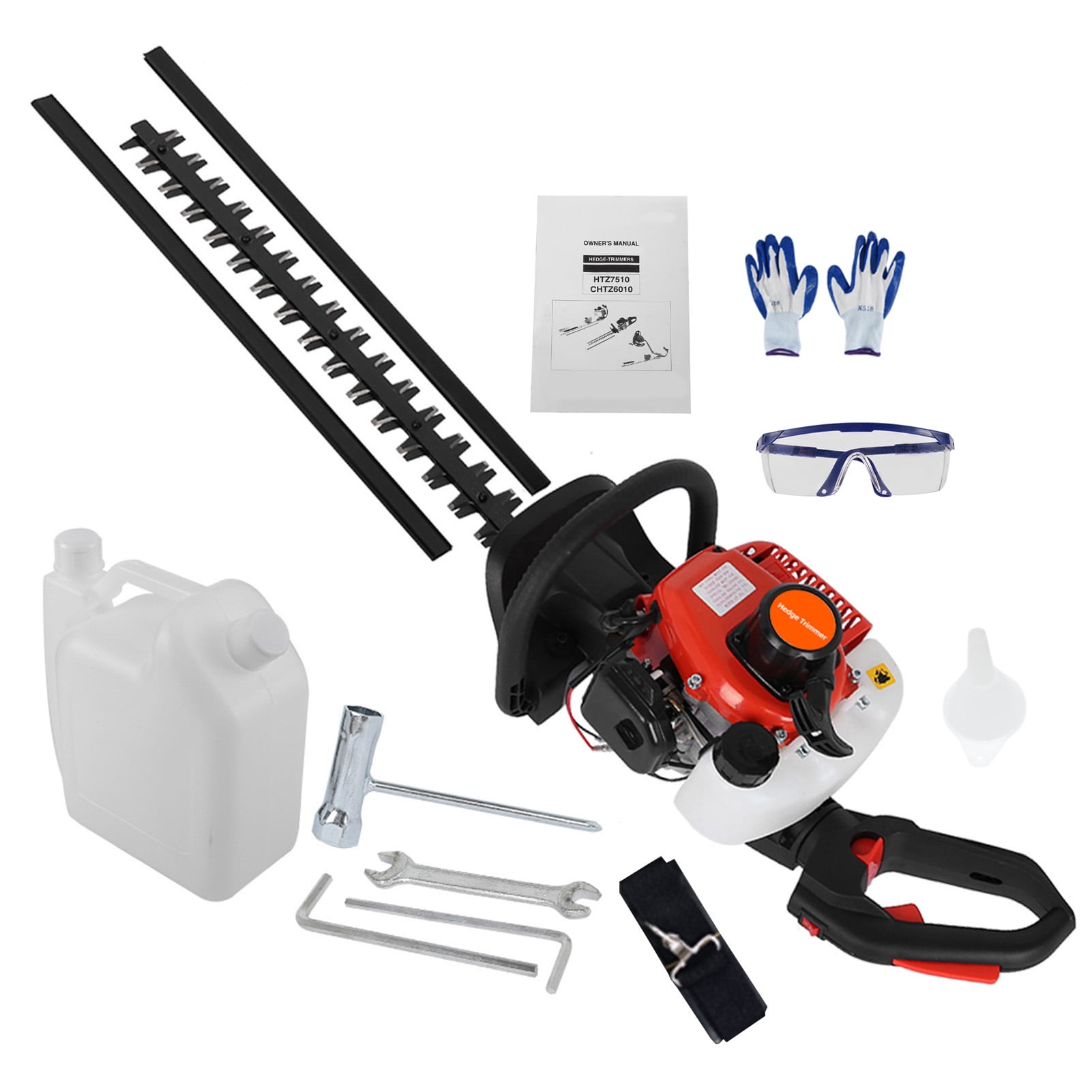 24-Inch Professional Hedge Trimmer - 26cc Fuel-Saving Low-Noise Dual-Blade Gas Brush Cutter
