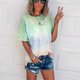 thumbnail image 1 of Tie-dye gradient print, loose T-shirt and women's top, 1 of 2