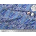 thumbnail image 2 of Soimoi Blue Cotton Jersey Fabric Leopard & Wild Animal Skin Printed Fabric 1 Yard 58 Inch Wide, 2 of 3