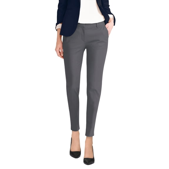Hybrid & Company Womens Super Comfy Flat Front Stretch Trousers Pants
