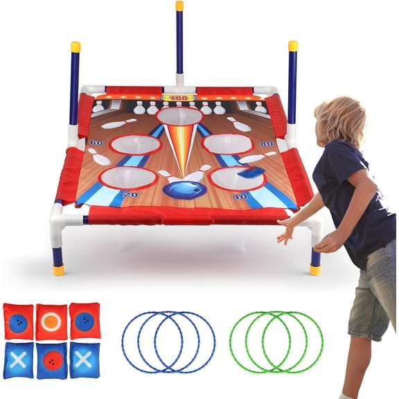 Agoplee 2-in-1 Bean Bag Toss Game for Kids, Kids Cornhole, Family Party Party Supplies for Kids, Gift for Boys Birthday or Christmas for Toddlers