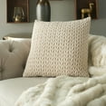 thumbnail image 4 of Nourison Life Styles Quilted Chevron Ivory Throw Pillow - 18" x 18", 4 of 5