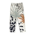 thumbnail image 4 of Kll Womens Tropical Leaves Print Pajama Pants Soft Pajama Bottoms For Women Cozy Lounge Pants, 4 of 9