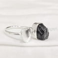 thumbnail image 3 of Natural Black Tourmaline Ring, Rough Tourmaline Adjustable Ring, October Birth, Heart Ring, 925 Sterling Silver, Womens Ring, Christmas, Thanksgiving, Handmade, Statement Jewelry, Raw Gemstone Jewelry, 3 of 5