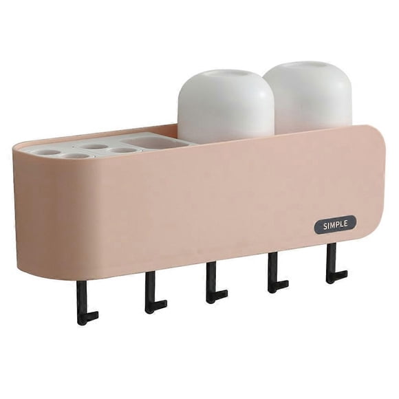 1Pcs Wall Mounted Storage Rack For Kitchen And Bathroom Organization Features Hooks