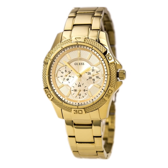 GUESS Women's U0235L5 Dynamic Sports Gold Tone Dial Gold Plated Steel Bracelet Watch
