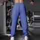 thumbnail image 4 of Pantalones largos para hombre, color liso, informales, a la moda, con cintura elástica, holgados, de poliéster, 4 of 7