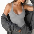 thumbnail image 3 of VEKDONE Scoop Neck Tank Tops for Women Summer Sleeveless Stretchy Yoga Tanks Solid Color Soft Comfy Tunics Tops Ribbed Knit Workout Vests Gray X-Small, 3 of 8