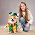 thumbnail image 7 of Dog Halloween Costumes, Vibrant Clown Pet Dress‑Up Outfit, Complete With Decorative Jester Hat, Fun Party Wear, Excellent For Holiday Photo Props For Furry Friends, 1 Pcs,XL, 7 of 7