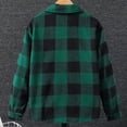 thumbnail image 5 of TOWED22 Boys Flannel Shirt Toddler Buffalo Plaid Shirt Long Sleeve Button Down Shirts Kids Casual Tops,Dark Green,5-6 Y, 5 of 5