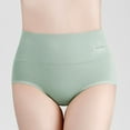thumbnail image 2 of YWDJ Cotton Lightweight High Waist No Show Fashion Briefs Comfortable Cotton High Waist Underwear Sexy Panties Green L, 2 of 5