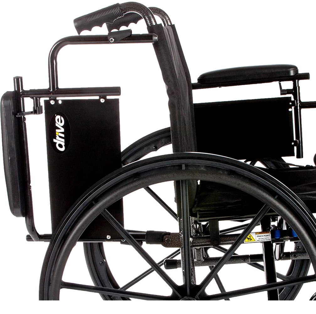 Drive Medical Cruiser X4 Lightweight Dual Axle Wheelchair with Adjustable Detachable Arms, Full Arms, Elevating Leg Rests, 18" Seat