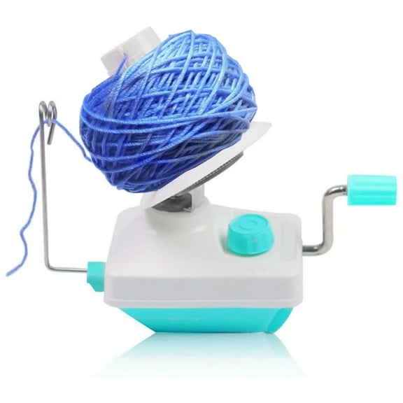 Yarn Ball Winder Hand Operated Winding Wool Winder Machine Yarn String Ball Winder, Convenient Ball Winder for Yarn Tabletop Clamp, Green Blue