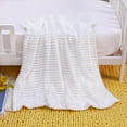 thumbnail image 5 of Ntbay Flannel Fuzzy Soft Warm Cozy Toddler Blanket, Fluffy Warm and Lightweight Reversible Stripes Design Toddler Plush Blanket for Stroller, Crib, Travel, 30" x 40", White, 5 of 6