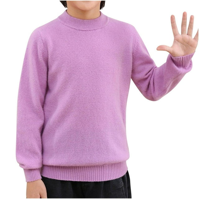 Besolor Baby Boy Girls Half Turtleneck Knitted Tops Kids Long Sleeve Basic Blouse Fall Winter Pullover Sweaters 4-18 Years