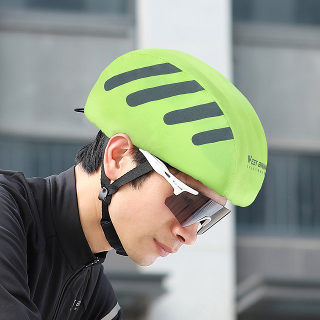 Cubierta de lluvia para casco de bicicleta con tira reflectante, cubierta protectora para casco de Bicicleta de carretera, impermeable, de PVC, accesorios para ciclismo al aire libre