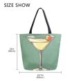 thumbnail image 5 of FORMRS Womens Canvas Tote Bag with Zipper Inner Pocket Shoulder Handbag, Lemon Glass, 5 of 7