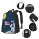 thumbnail image 2 of Balery Astronaut With USA Flag Mochila para hombre y mujer - Tela Oxford 600D resistente - Gran capacidad, resistente al agua, ideal para la escuela, viajes y senderismo, 2 of 6