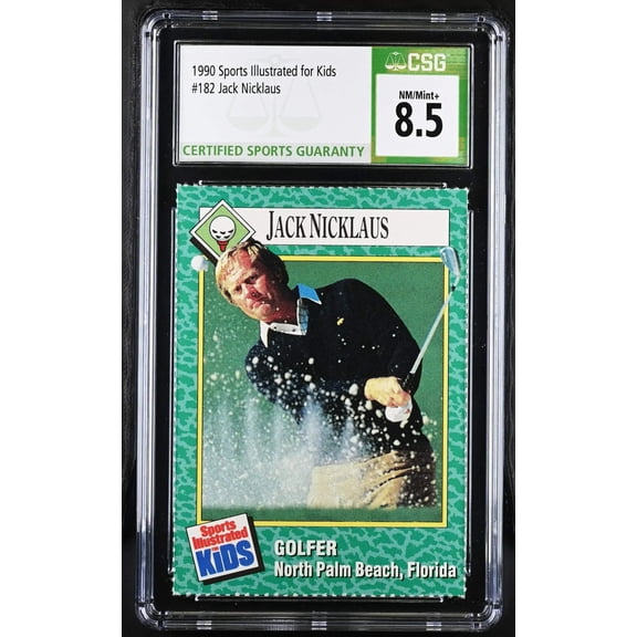 Jack Nicklaus 1990 SI for Kids golf card CSG grade 8.5