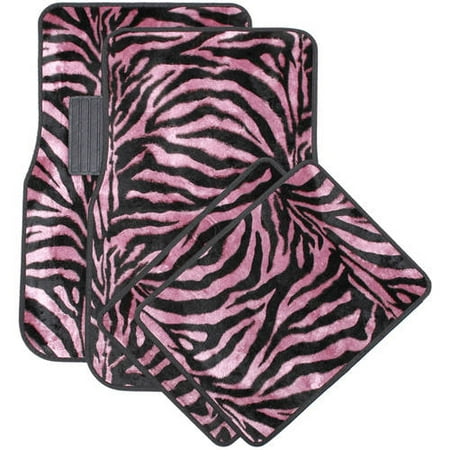 OxGord Front & Back Seat Zebra/Tiger Stripe Carpet Mats for for Car/Truck/Van/SUV