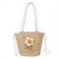 thumbnail image 1 of Bolso bandolera para mujer, bandolera de paja transpirable, Bolso con cordón, viaje de compras, 1 of 9