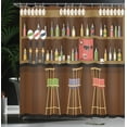 thumbnail image 4 of Ambesonne Bar Shower Curtain, Nightclub Pub Alcohol Bottles, 69"Wx84"L, Multicolor, 4 of 5