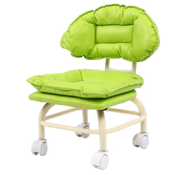 Swivel Stool, Wear Proof Rolling Stool Green for Salons