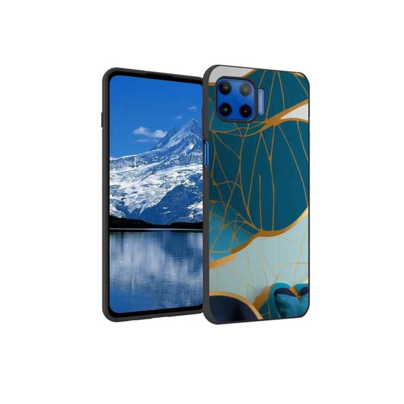 Compatible with Moto G 5G Plus Phone Case, Blue-Design-10 Case Men Women, Flexible Silicone Shockproof Case for Moto G 5G Plus