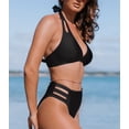 thumbnail image 3 of Roaso Women's Sexy Halter Bikini Set Spandex High Waist Swimsuit Set, 3 of 6