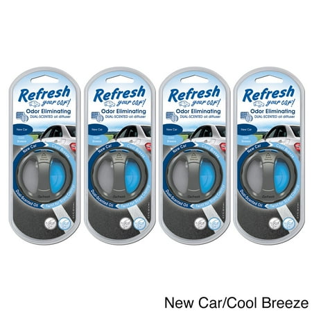 UPC 012844840247 product image for 4-Pack Refresh Your Car Oil Diffuser New Car/Cool Breeze | upcitemdb.com