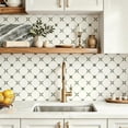 thumbnail image 4 of 10Pcs Sage Green Geometric Peel and Stick Floor Tiles， 12x12in Covers 10 Sq. Ft. SelfAdhesive DIY Vinyl Flooring， Removable and Waterproof Tile Stickers for Bathroom， Kitchen， Living Room， Shelf, 4 of 8
