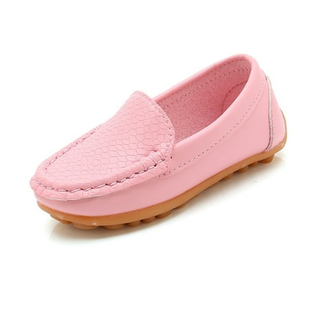 Generic Toddler Baby Girls Boys Soft Slip On Loafers Dress Flat Shoes Boat Shoes Casual Comfortable Breathable Shoes Autumn Winter Clothes for Home Outdoor Indoor4-4.5 Years Pink