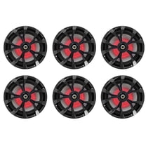 (6) Rockville RKL80MB 8" 900 Watt Black 2-Way Marine Boat Speakers w/LED''s