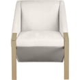 thumbnail image 3 of Meridian Furniture Chaise d'Appoint en Velours Rivet Blanc, 3 of 6
