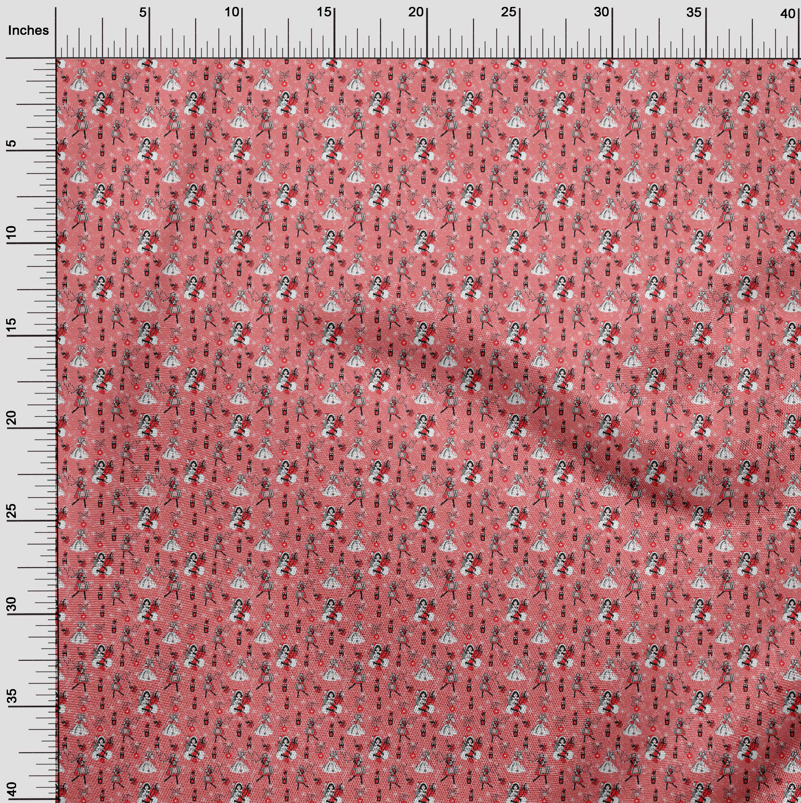 oneOone Cotton Jersey Dark Peach Fabric Christmas Christmas Diy Clothing Quilting Fabric Print Fabric By Yard 58 Inch Wide
