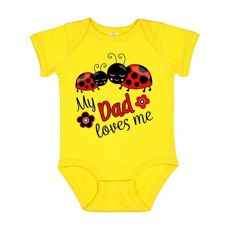 

Inktastic My Dad Loves Me with Cute Ladybugs Gift Baby Boy or Baby Girl Bodysuit