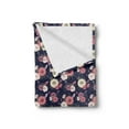 thumbnail image 2 of Dahlia Soft Flannel Fleece Throw Blanket, Vintage Blossom Peony Poppy Petals Bouquet Wedding Romantic, Cozy Plush for Indoor and Outdoor Use, 50" x 60", Dried Rose Pale Pink, by Ambesonne, 2 of 5